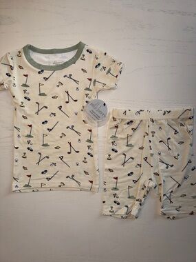 Milkberry Toddler Boy Golf Short Sleeve Shorts Pajama Set 3T